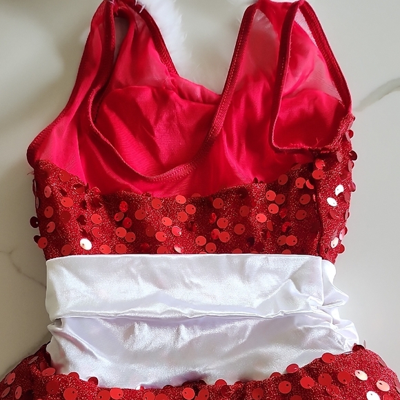 Festive Red Sequin Kids Costume - Picture 6 of 6